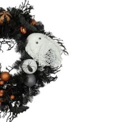 Northlight Orange Ornaments And Ghost Halloween Pine Wreath, 24-Inch, Unlit -Home Decor Store GUEST 04fa03cc 22f3 467d 96dc a52b2299261a