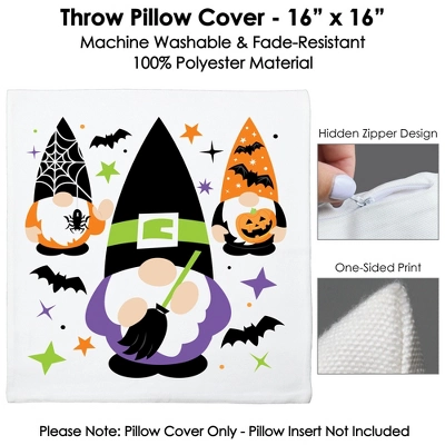 Big Dot Of Happiness Halloween Gnomes - Spooky Fall Party Home Decorative Canvas Cushion Case - Throw Pillow Cover - 16 X 16 Inches 5 Big Dot Of Happiness Halloween Gnomes - Spooky Fall Party Home Decorative Canvas Cushion Case - Throw Pillow Cover - 16 X 16 Inches - Image 3