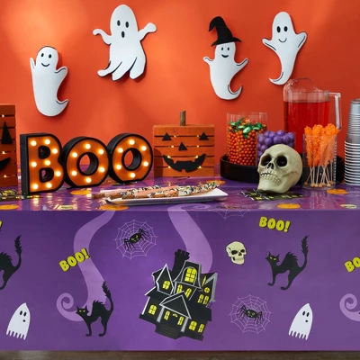 Juvale 3 Pack Halloween Tablecloth For Party Decoration, Washable Plastic Table Cover For Decor , Purple, 54 X 108 In 3 Juvale 3 Pack Halloween Tablecloth For Party Decoration, Washable Plastic Table Cover For Decor , Purple, 54 X 108 In
