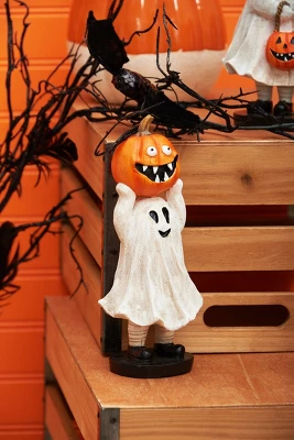 Gallerie II Kid Ghost Costume With Pumpkin Halloween Figure 3 Gallerie II Kid Ghost Costume With Pumpkin Halloween Figure