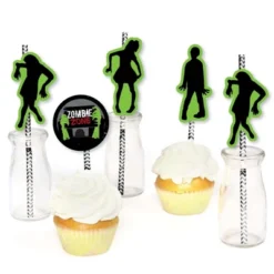 Big Dot Of Happiness Zombie Zone - Paper Straw Decor - Halloween Or Birthday Zombie Crawl Party Striped Decorative Straws - Set Of 24 -Home Decor Store GUEST 137dfb5b db46 4c9b 9955 9db48abcd9c0