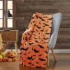Kate Aurora Halloween Spooky Bats Pumpkin Orange & Black Ultra Soft & Plush Oversized Accent Throw Blanket - 50 In. W X 70 In. L -Home Decor Store GUEST 14188a90 856a 4ba2 b263 88870cc8903e