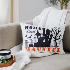 13"x18" Sweet Haunted Home LED Halloween Lumbar Throw Pillow White - Lush Décor 9 13"x18" Sweet Haunted Home LED Halloween Lumbar Throw Pillow White - Lush Décor -Home Decor Store GUEST 18927bd9 038a 4340 a0e9 e008040d8556