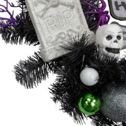 Northlight Purple And Black Spooky Skeleton Pine Halloween Wreath, 24-Inch, Unlit -Home Decor Store GUEST 1a5e66fc 35ef 4c06 9d62 6037752b850d