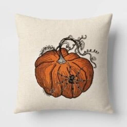 Pumpkin With Spider Cotton Square Halloween Throw Pillow Ivory - Threshold™ 11 Pumpkin With Spider Cotton Square Halloween Throw Pillow Ivory - Threshold™ -Home Decor Store GUEST 1ecd4b9d 2a11 42dc a5f9 a644f4927d75