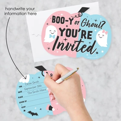 Big Dot Of Happiness Boo-y Or Ghoul - Shaped Fill-In Invitations - Halloween Gender Reveal Party Invitation Cards With Envelopes - Set Of 12 3 Big Dot Of Happiness Boo-y Or Ghoul - Shaped Fill-In Invitations - Halloween Gender Reveal Party Invitation Cards With Envelopes - Set Of 12
