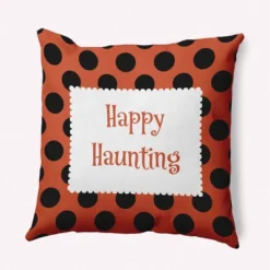 16"x16" Halloween 'Happy Haunting' Dots Square Throw Pillow - E By Design 17 16"x16" Halloween 'Happy Haunting' Dots Square Throw Pillow - E By Design -Home Decor Store GUEST 2562c3af beca 4866 a940 7ee8f546dc91