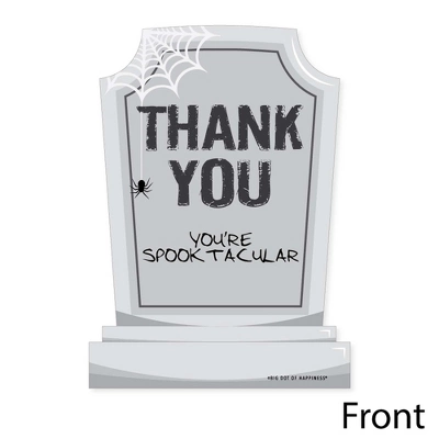 Big Dot Of Happiness Graveyard Tombstones - Shaped Thank You Cards - Halloween Party Thank You Note Cards With Envelopes - Set Of 12 4 Big Dot Of Happiness Graveyard Tombstones - Shaped Thank You Cards - Halloween Party Thank You Note Cards With Envelopes - Set Of 12 - Image 2