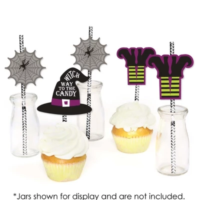 Big Dot Of Happiness Happy Halloween - Paper Straw Decor - Witch Party Striped Decorative Straws - Set Of 24 5 Big Dot Of Happiness Happy Halloween - Paper Straw Decor - Witch Party Striped Decorative Straws - Set Of 24 - Image 3