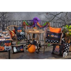 12"x19" Indoor Halloween Boo Friends Black Rectangular Throw Pillow Cover - Pillow Perfect -Home Decor Store GUEST 28b28dd4 55d5 448d 9de7 e386cdcb3462