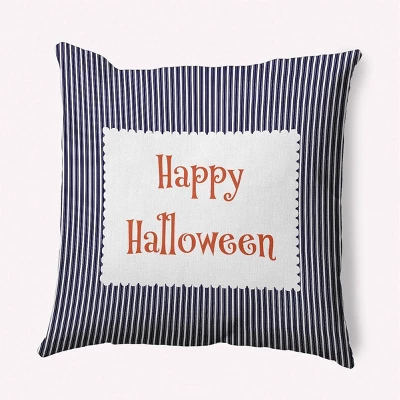 16"x16" 'Happy Halloween' Ticking Square Throw Pillow - E By Design 10 16"x16" 'Happy Halloween' Ticking Square Throw Pillow - E By Design - Image 8