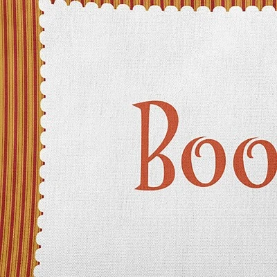 16"x16" Halloween Boo Ticking Square Throw Pillow - E By Design 3 16"x16" Halloween Boo Ticking Square Throw Pillow - E By Design