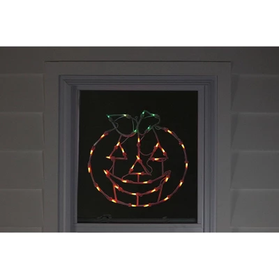 Northlight 14" Jack-O-Lantern Double Sided Halloween Window Silhouette Decoration - Orange/Green 5 Northlight 14" Jack-O-Lantern Double Sided Halloween Window Silhouette Decoration - Orange/Green - Image 3