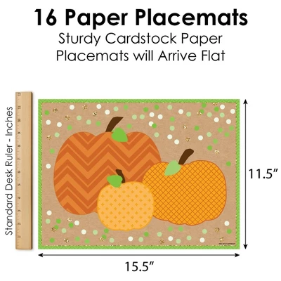 Big Dot Of Happiness Pumpkin Patch - Party Table Decorations - Fall, Halloween Or Thanksgiving Party Placemats - Set Of 16 5 Big Dot Of Happiness Pumpkin Patch - Party Table Decorations - Fall, Halloween Or Thanksgiving Party Placemats - Set Of 16 - Image 3