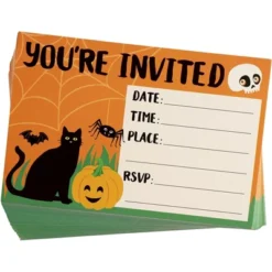 Juvale 60-Pack Halloween Invitation Cards With Orange Envelopes And Seals (4 X 6 Inches) -Home Decor Store GUEST 343a1f04 6b79 492f a2a0 2cf051f7425c