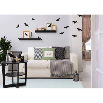 16"x16" Halloween Boo Ticking Square Throw Pillow - E By Design 5 16"x16" Halloween Boo Ticking Square Throw Pillow - E By Design - Image 3