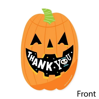 Big Dot Of Happiness Jack-O'-Lantern Halloween - Shaped Thank You Cards - Kids Halloween Party Thank You Note Cards With Envelopes - Set Of 12 4 Big Dot Of Happiness Jack-O'-Lantern Halloween - Shaped Thank You Cards - Kids Halloween Party Thank You Note Cards With Envelopes - Set Of 12 - Image 2