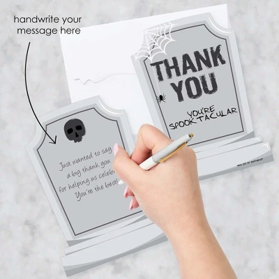 Big Dot Of Happiness Graveyard Tombstones - Shaped Thank You Cards - Halloween Party Thank You Note Cards With Envelopes - Set Of 12 3 Big Dot Of Happiness Graveyard Tombstones - Shaped Thank You Cards - Halloween Party Thank You Note Cards With Envelopes - Set Of 12