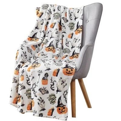 Kate Aurora Halloween Spooky Ghosts & Frankensteins Ultra Soft & Plush Oversized Accent Throw Blanket 3 Kate Aurora Halloween Spooky Ghosts & Frankensteins Ultra Soft & Plush Oversized Accent Throw Blanket