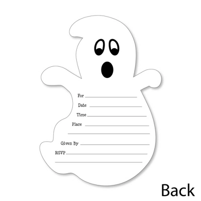 Big Dot Of Happiness Spooky Ghost - Shaped Fill-in Invitations - Halloween Party Invitation Cards With Envelopes - Set Of 12 4 Big Dot Of Happiness Spooky Ghost - Shaped Fill-in Invitations - Halloween Party Invitation Cards With Envelopes - Set Of 12 - Image 2