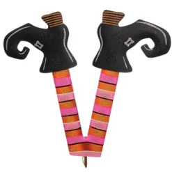 Home Decor Store 25 Halloween Witch Legs Multi-Color Set/3 - Three Garden Stakes 28.75 Inches - Boots Glitter - F22079 - Metal - Multicolored