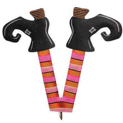 Halloween Witch Legs Multi-Color Set/3 - Three Garden Stakes 28.75 Inches - Boots Glitter - F22079 - Metal - Multicolored 3 Halloween Witch Legs Multi-Color Set/3 - Three Garden Stakes 28.75 Inches - Boots Glitter - F22079 - Metal - Multicolored