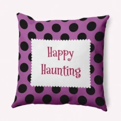 16"x16" Halloween 'Happy Haunting' Dots Square Throw Pillow - E By Design 21 16"x16" Halloween 'Happy Haunting' Dots Square Throw Pillow - E By Design -Home Decor Store GUEST 4c286c39 feb5 4ed6 8b06 b250abfb2408