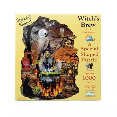 Sunsout Witch's Brew 1000 Pc Special Shape Halloween Jigsaw Puzzle 96036 4 Sunsout Witch's Brew 1000 Pc Special Shape Halloween Jigsaw Puzzle 96036 - Image 2
