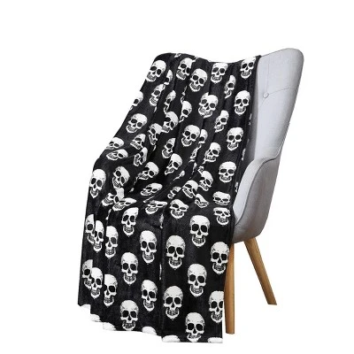 Kate Aurora Oversized Halloween Spooky Skeleton Skulls Plush Fleece Throw Accent Blanket - 50 In. W X 70 In. L 3 Kate Aurora Oversized Halloween Spooky Skeleton Skulls Plush Fleece Throw Accent Blanket - 50 In. W X 70 In. L