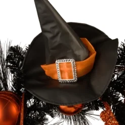 National Tree Company Artificial Witch's Wreath, Decorated With Black And Orange Trim, Ball Ornaments, Halloween Collection, 24 Inches -Home Decor Store GUEST 50a82da0 a037 4845 a103 04f8859e396c