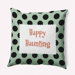 16"x16" Halloween 'Happy Haunting' Dots Square Throw Pillow - E By Design 18 16"x16" Halloween 'Happy Haunting' Dots Square Throw Pillow - E By Design -Home Decor Store GUEST 56fd5717 bafb 4b97 a6fa 116f8d60ce47