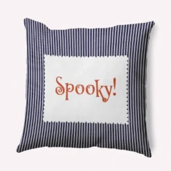 16"x16" Halloween Spooky Ticking Square Throw Pillow - E By Design 17 16"x16" Halloween Spooky Ticking Square Throw Pillow - E By Design -Home Decor Store GUEST 58202d3c 4155 4589 b07c 89f5fbe86675