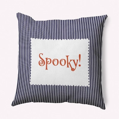16"x16" Halloween Spooky Ticking Square Throw Pillow - E By Design 10 16"x16" Halloween Spooky Ticking Square Throw Pillow - E By Design - Image 8