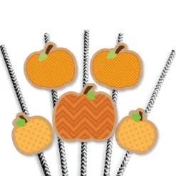 Big Dot Of Happiness Pumpkin Patch Paper Straw Decor - Fall Or Halloween Party Striped Decorative Straws - Set Of 24 -Home Decor Store GUEST 59c23bc9 158d 4a44 8363 ba4f5af6f79f