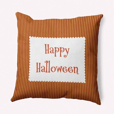 16"x16" 'Happy Halloween' Ticking Square Throw Pillow - E By Design 8 16"x16" 'Happy Halloween' Ticking Square Throw Pillow - E By Design - Image 6