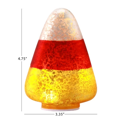 Mr. Halloween Mercury Glass LED Candy Corn Lights - 5"- Set Of 3 6 Mr. Halloween Mercury Glass LED Candy Corn Lights - 5"- Set Of 3 - Image 4