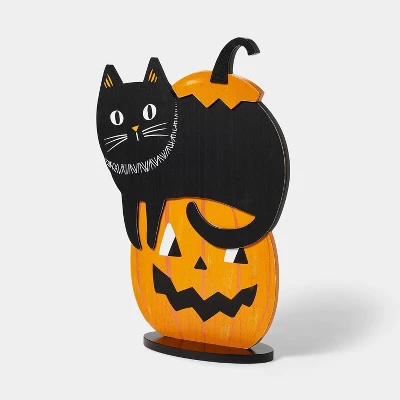 Cat In Pumpkin Wood Porch Halloween Sign - Hyde & EEK! Boutique™ 4 Cat In Pumpkin Wood Porch Halloween Sign - Hyde & EEK! Boutique™ - Image 2