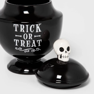 Trick Or Treat Black Ceramic Halloween Cookie Jar - Hyde & EEK! Boutique™ 4 Trick Or Treat Black Ceramic Halloween Cookie Jar - Hyde & EEK! Boutique™ - Image 2