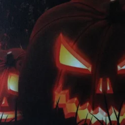 Northlight LED Lighted Jack-O-Lanterns In A Cemetery Halloween Canvas Wall Art 23.5" X 15.5" -Home Decor Store GUEST 70c4cd64 9478 4def 85b2 c375dd9e596f