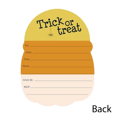Big Dot Of Happiness Trick Or Treat - Shaped Fill-in Invitations - Halloween Party Invitation Cards With Envelopes - Set Of 12 4 Big Dot Of Happiness Trick Or Treat - Shaped Fill-in Invitations - Halloween Party Invitation Cards With Envelopes - Set Of 12 - Image 2