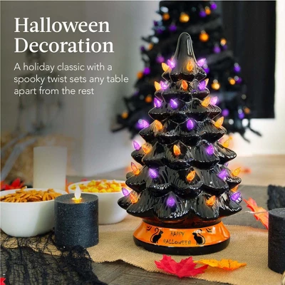 Best Choice Products 15in Pre-Lit Ceramic Tabletop Halloween Tree, Holiday Decoration W/ Orange & Purple Bulb Lights 3 Best Choice Products 15in Pre-Lit Ceramic Tabletop Halloween Tree, Holiday Decoration W/ Orange & Purple Bulb Lights