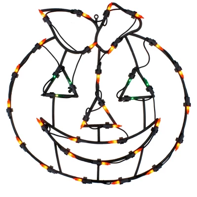 Northlight 14" Jack-O-Lantern Double Sided Halloween Window Silhouette Decoration - Orange/Green 3 Northlight 14" Jack-O-Lantern Double Sided Halloween Window Silhouette Decoration - Orange/Green