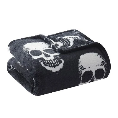 Kate Aurora Oversized Halloween Spooky Skeleton Skulls Plush Fleece Throw Accent Blanket - 50 In. W X 70 In. L 4 Kate Aurora Oversized Halloween Spooky Skeleton Skulls Plush Fleece Throw Accent Blanket - 50 In. W X 70 In. L - Image 2
