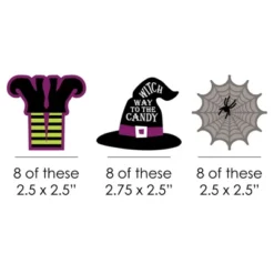 Big Dot Of Happiness Happy Halloween - Paper Straw Decor - Witch Party Striped Decorative Straws - Set Of 24