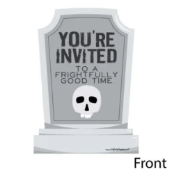 Big Dot Of Happiness Graveyard Tombstones - Shaped Fill-in Invitations - Halloween Party Invitation Cards With Envelopes - Set Of 12