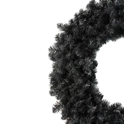 Northlight 36" Black Colorado Spruce Artificial Halloween Wreath - Unlit 5 Northlight 36" Black Colorado Spruce Artificial Halloween Wreath - Unlit - Image 3