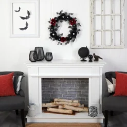 Nearly Natural 24” Eyeball Rose Halloween Artificial Wreath -Home Decor Store GUEST 933b951e aa05 4571 978d 1e3f0e4e5dfb