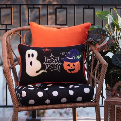 11.5"x18.5" Indoor Halloween Boo Friends Black Rectangular Throw Pillow - Pillow Perfect 5 11.5"x18.5" Indoor Halloween Boo Friends Black Rectangular Throw Pillow - Pillow Perfect - Image 3