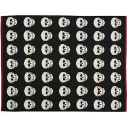 Mina Victory Halloween Skull 50" X 60" Black/White Throw Blanket -Home Decor Store GUEST 9b553f1a 2d88 4ee3 ae0b 65d3154286ca