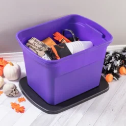 Sterilite 18 Gallon Orange Plastic Storage Container Bin Tote With Black Lid, Halloween -Home Decor Store GUEST 9dc3b4f0 da47 495d 8c29 b72e0c686a57